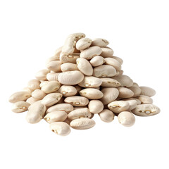 Poster - Pile of white beans isolated on transparent background