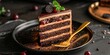 Chocolate Layer Cake for Dessert Enthusiasts, Rich Chocolate Layered Cake with Cream and Cookie Crumble, Foodie Delight