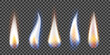 Candle flames with realistic flare isolated