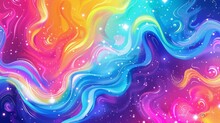 Colorful Background With Swirling Brushstrokes And Dying Stars