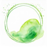 Fototapeta Tulipany - Zielona okrągła namalowana ramka