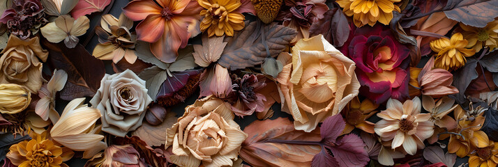 Wall Mural -  a close-up texture of a variety of dried flowers