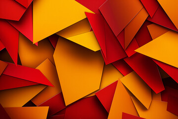 Wall Mural - geometry overlaps with an abstract modern background template in red and yellow colours