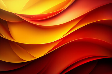 Wall Mural - geometry overlaps with an abstract modern background template in red and yellow colours