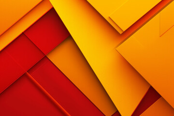 Wall Mural - geometry overlaps with an abstract modern background template in red and yellow colours