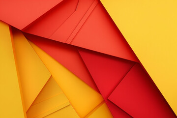 Wall Mural - geometry overlaps with an abstract modern background template in red and yellow colours