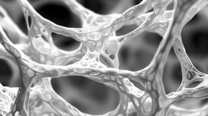 A closeup of a 3Dprinted scaffold made of biodegradable materials reveals the unique lattice structure necessary to support tissue growth showcasing the potential of biotechnology