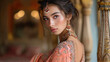 indian female fashionable model with jewelery
