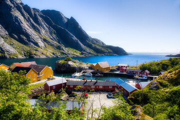 Wall Mural - The Charming Old Fishing Village of Nusfjord on Flakstad Island in Lofoten, Nordland, Norway