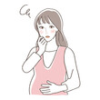 Illustration of a pregnant woman who is worried.
