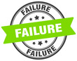 failure stamp. failure label on transparent background. round sign