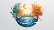 A logo Earth encircled by the four seasons, an ode to environmental diversity, Earth day concept
