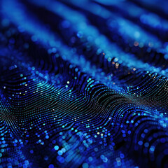 Wall Mural - Closeup of Shimmering Blue Fabric with Sparkles and Glitter for Background or Texture Use