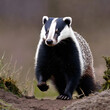 A European badger roams, ai-generatet