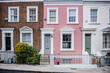 Row of Traditional British Houses with Pink Facade