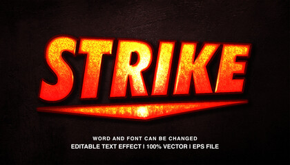 Wall Mural - Strike editable text effect template, shiny futuristic modern style typeface, premium vector