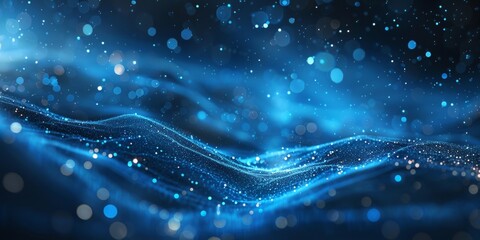 Poster - A blue wave with a lot of sparkles in the water