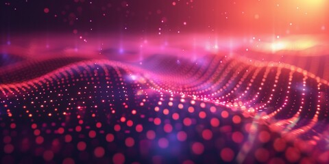 Wall Mural - A purple and red wave with many dots
