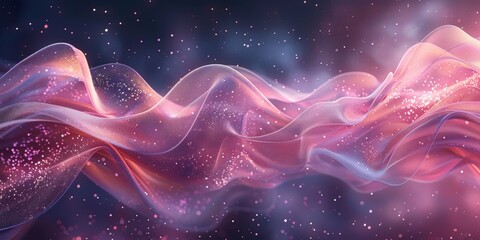 Poster - A pink and purple wave with a lot of sparkles