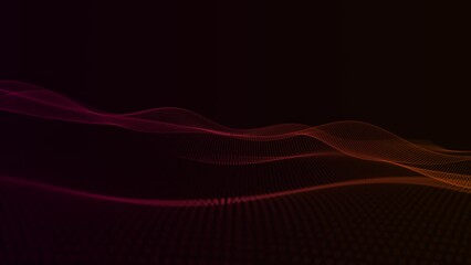 Wall Mural - minimalist background with an elegant flowing red digital fractal light wave rippling towards the ca