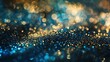 Abstract gold and blue glittering surface