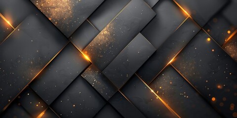 Wall Mural - a black and gold patterned background with a lot of sparkles