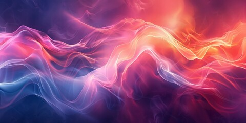 Wall Mural - a colorful, abstract image of a wave with a purple and orange background