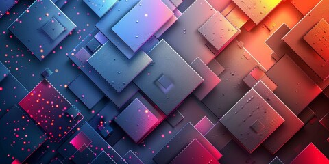 Wall Mural - A colorful image of squares with a blue background