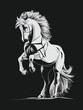 A mesmerizing ink horse art  that masterful vector art