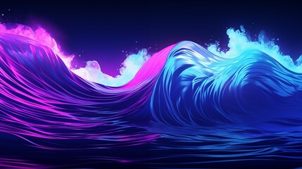 Wall Mural - Big Neon Wave Background.