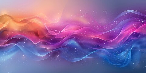 Poster - A colorful wave with a blue and purple background