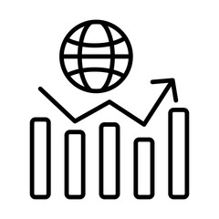 Sticker - Stock market line icon