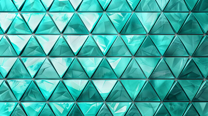 Wall Mural - Turquoise triangles forming a seamless and visually captivating pattern.