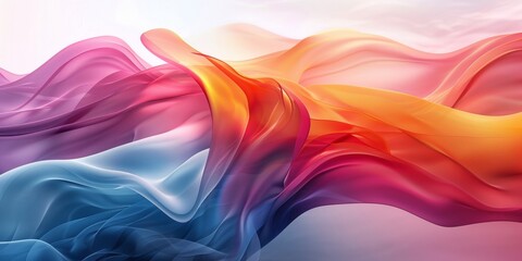 Wall Mural - a colorful, flowing piece of fabric with a rainbow of colors