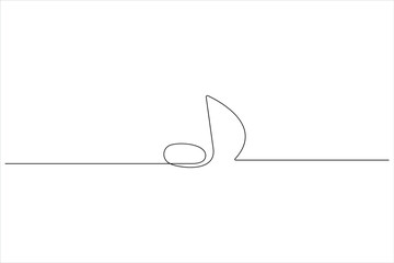 Continuous music notes one line art vector illustration of song sound concept