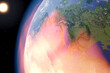 Heatwave impact Europe country. Space scene. Elements of this image furnished by NASA