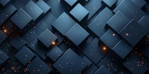 Wall Mural - a black and white image of a pattern of squares with a glow effect
