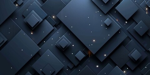Wall Mural - A black and white image of squares and cubes with a dark color scheme