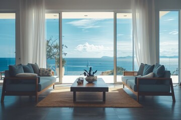 With its clean, uncluttered spaces and panoramic sea view, the modern luxury apartment provides residents with the perfect retreat from the chaos of everyday life