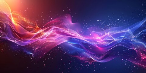 Wall Mural - A colorful, swirling line of light and dark blue and purple