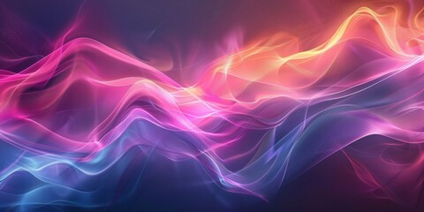 Poster - a colorful wave of light with a purple and orange hue