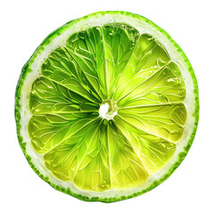 Wall Mural - Slice of lime isolated on transparent background