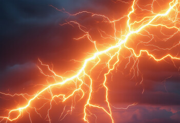 Wall Mural - lightning strike colored 3d rendering element wallpaper