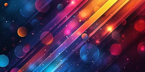 Wall Mural - A colorful, abstract background with a lot of dots and circles