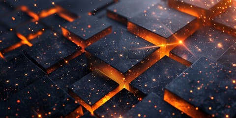 Poster - a black and orange background with a lot of fire and sparks
