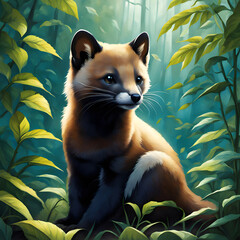 The meadow-nimble marten roams , ai-generatet