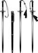 ancient chinese or korean traditional long  sword and scabbard - asian martial arts black and white vector design set