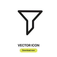 Leinwandbilder - Filter icon vector. Linear-style sign for mobile concept and web design. Filter symbol illustration. Pixel vector graphics - Vector.	
