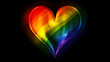 LGBT pride month concept illustration. rainbow heart and homosexual rainbow love