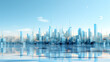 Digital blue Smart city, connection technology concept. Megapolis city skyline background
